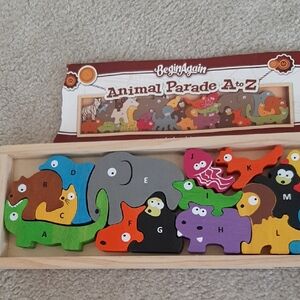 Animal Parade A-Z Wooden Puzzle - Colorful Alphabet Animals